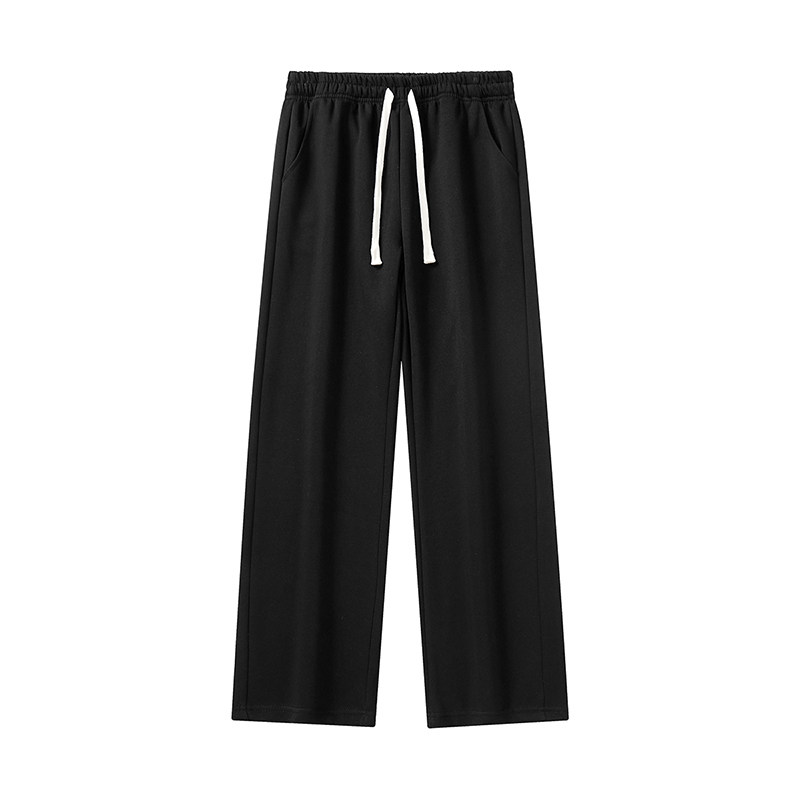 Autumn and winter velvet casual sports pants for men, loose straight fit sweatpants, wide-leg floor-length trousers