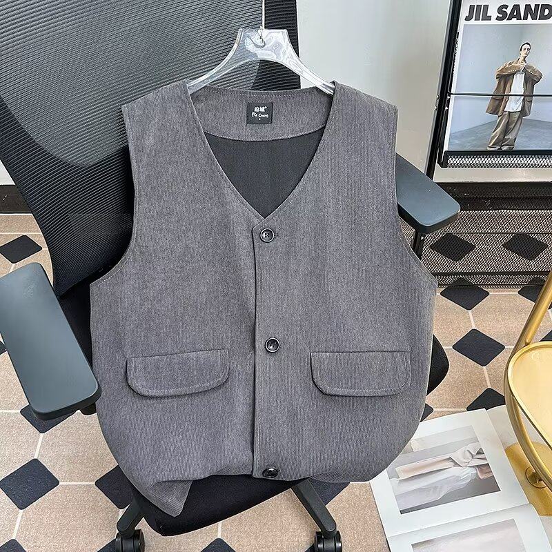 High street washed vest men's sleeveless jacket