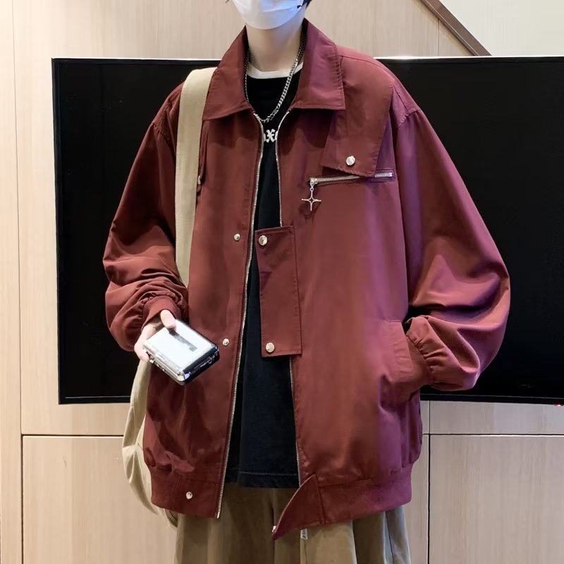 Spring and Autumn American Workwear Jackets Men's Loose and Handsome Tops Trendy Brand Bomber Jackets