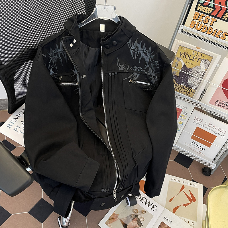 Spring and Autumn handsome jacket men's ins high street brand Hong Kong style Korean style trendy loose jacket