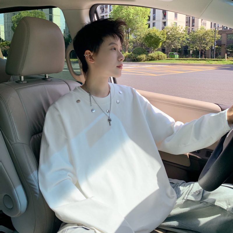 New autumn men's casual round neck long-sleeved T-shirt