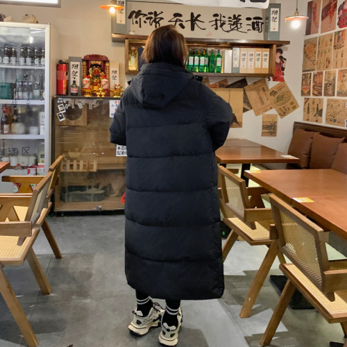 Chinese drama removable hooded long cotton coat 2024 winter new style loose thickened large size couple coat