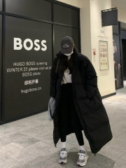 Winter Korean style thickened down jacket, loose coat, large quilt, knee-length mid-length cotton jacket