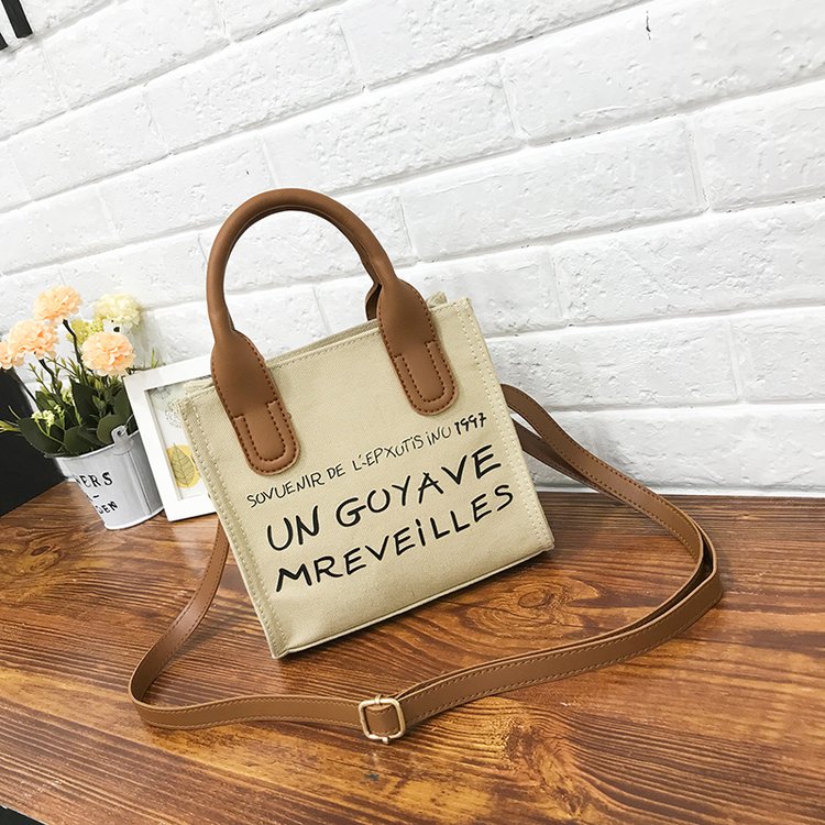Fashion letter printed mobile phone bag 2024 new texture versatile portable canvas bag casual Korean style shoulder bag