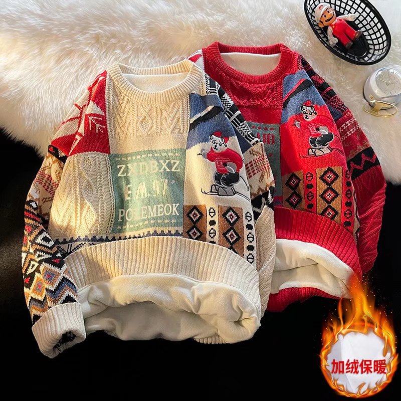 Autumn and winter trendy brand embroidered sweaters for men and women, pullover sweaters, loose casual couples