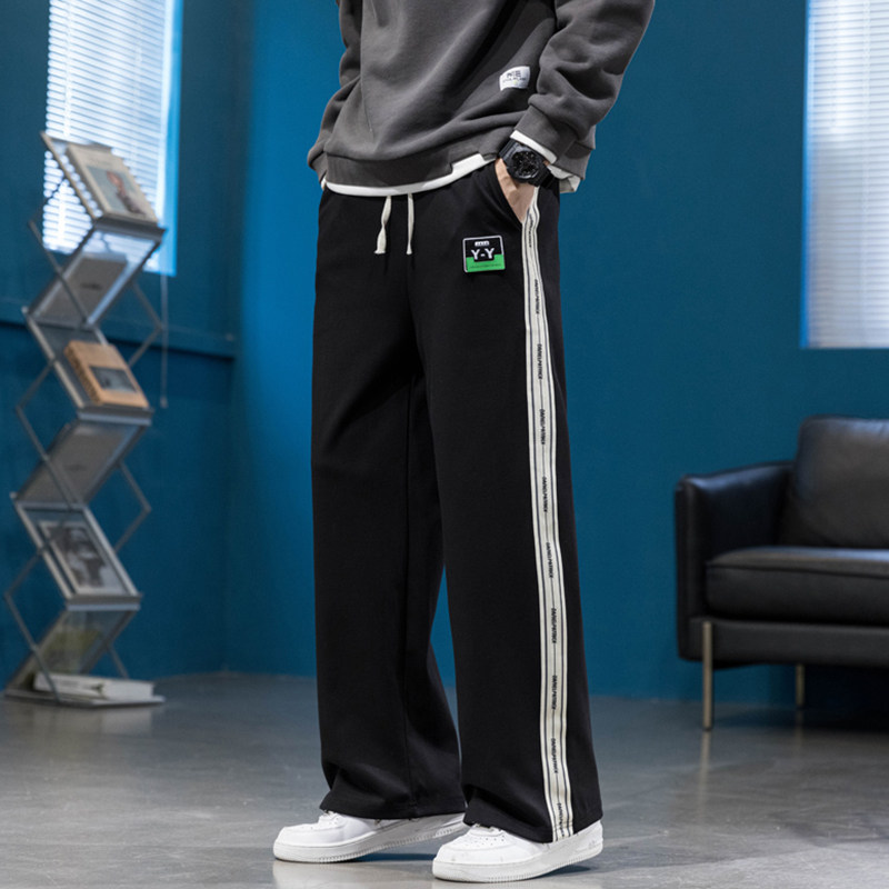 Autumn new trendy men's Y-label casual style wide-leg sweatpants