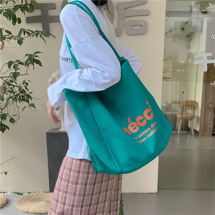 Bags for women, Korean style work commuter bag, lazy canvas bag, single shoulder large capacity canvas bag, student fashion bag