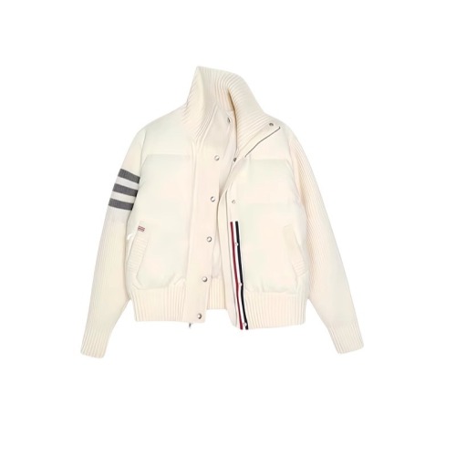 Korean college style design splicing knitted cotton jacket for men and women in autumn and winter, unique and chic stand-up collar, light cotton jacket