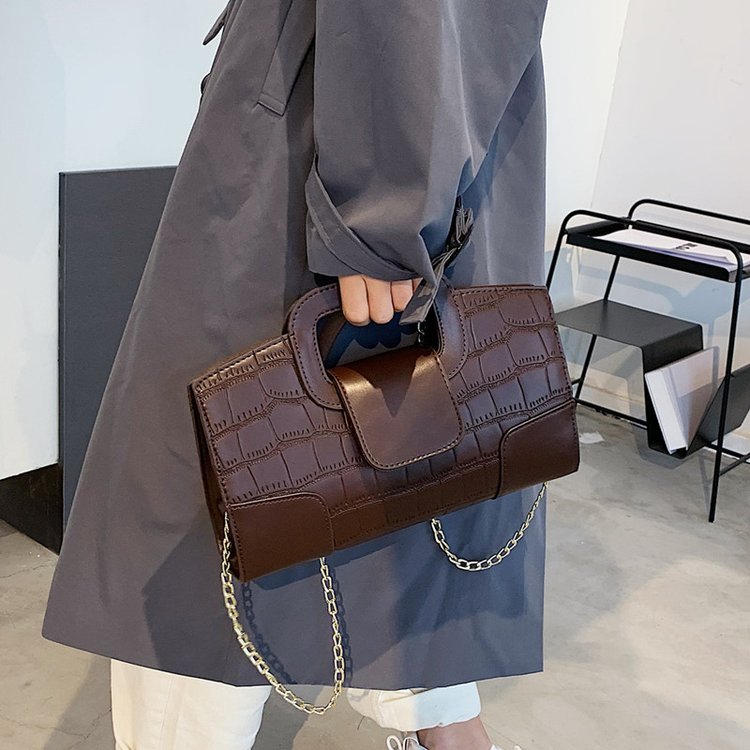 2021 cross-border new autumn and winter retro bags crocodile pattern handbag chain shoulder crossbody bag women's bag