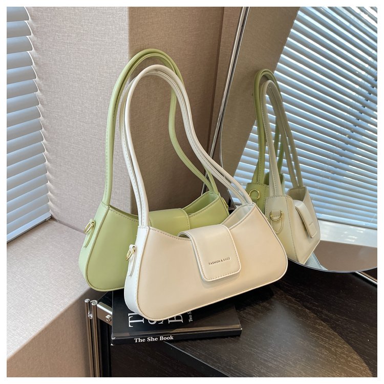 Personalized French style baguette bag summer new fashion trend simple foreign style solid color armpit bag for women