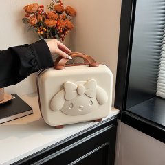 14-inch PP portable suitcase 3D cartoon bear makeup case multi-functional mini makeup storage bag with souvenirs