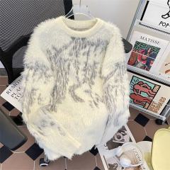 American style crew neck sweater for men, lazy style casual sweater