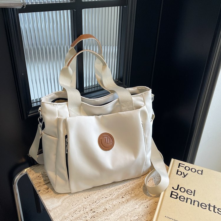Canvas bag women's tote bag large capacity summer can be worn crossbody 2024 new casual single shoulder college student class bag