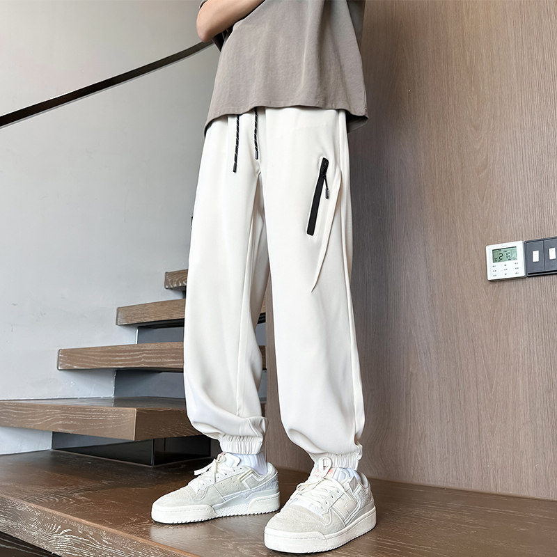 Summer high quality ice silk casual pants