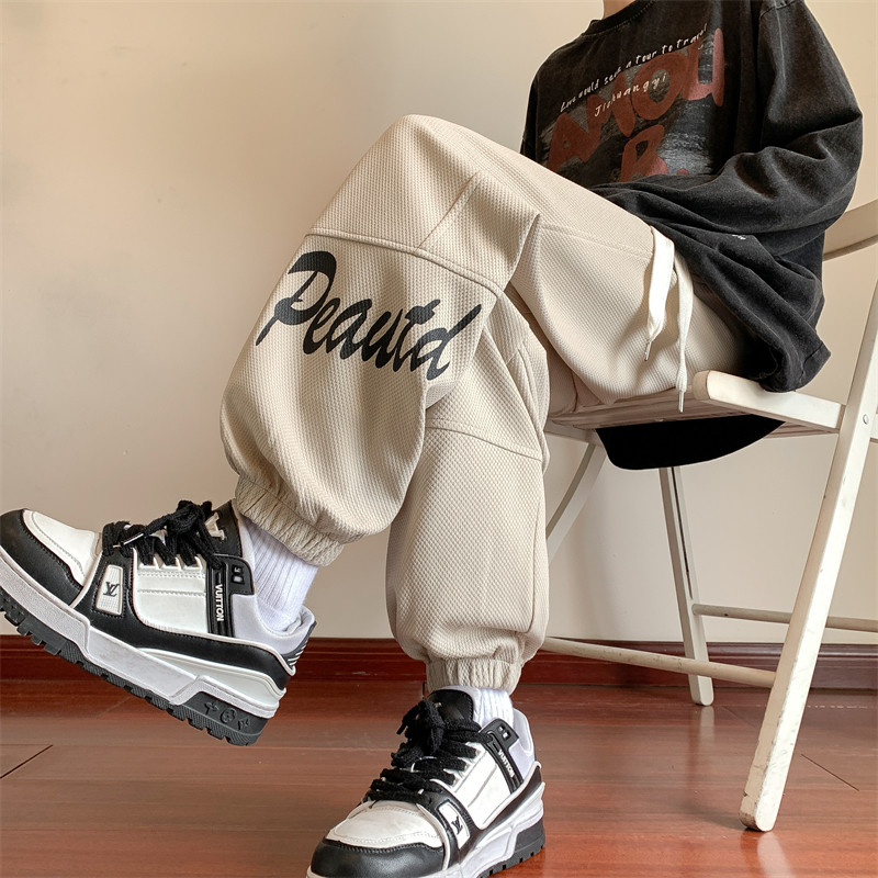 Spring new style men's casual pants men's personalized printed loose large size leggings sweatpants
