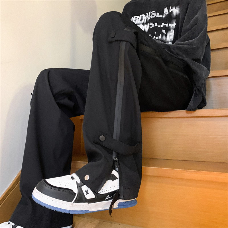 New Spring Clothing Hong Kong Style Outdoor Functional Waterproof Jacket Pants Men's Slit Zipper Casual Pants