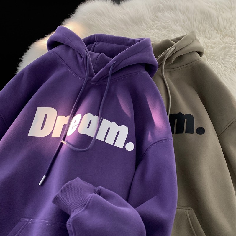 For live broadcast, winter velvet thickened silicone printed hooded sweatshirt