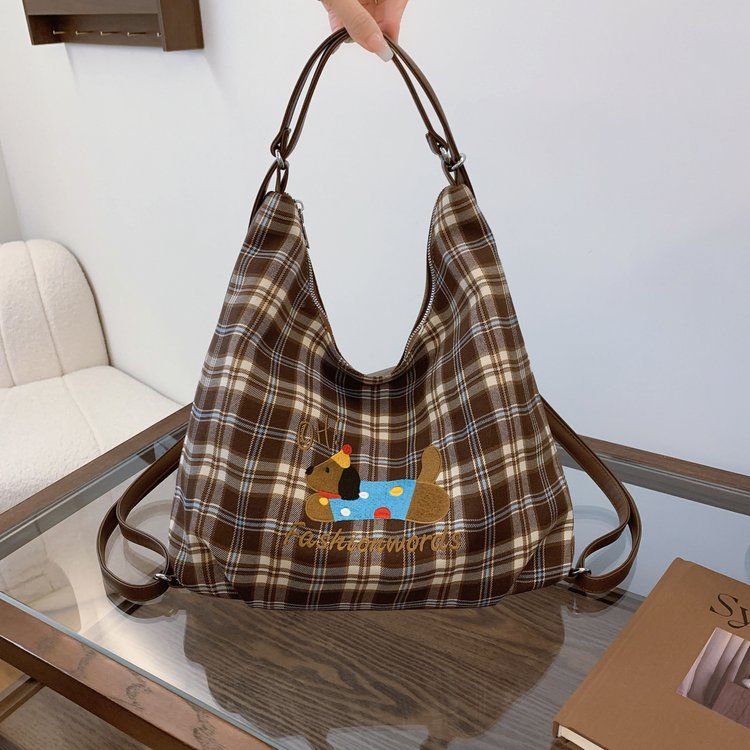 Commuting Large Capacity Bag Women 2024 New Popular Crayon Dog Backpack Single Shoulder Messenger Bag Tote Bag