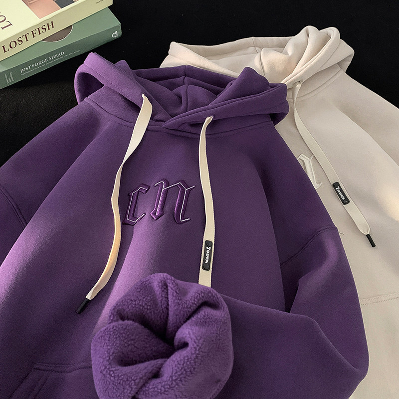 Supply large velvet thickened sweatshirt men's jacket