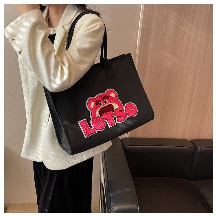Canvas bag women's large capacity bag new cartoon Mickey print handbag shopping bag versatile tote bag