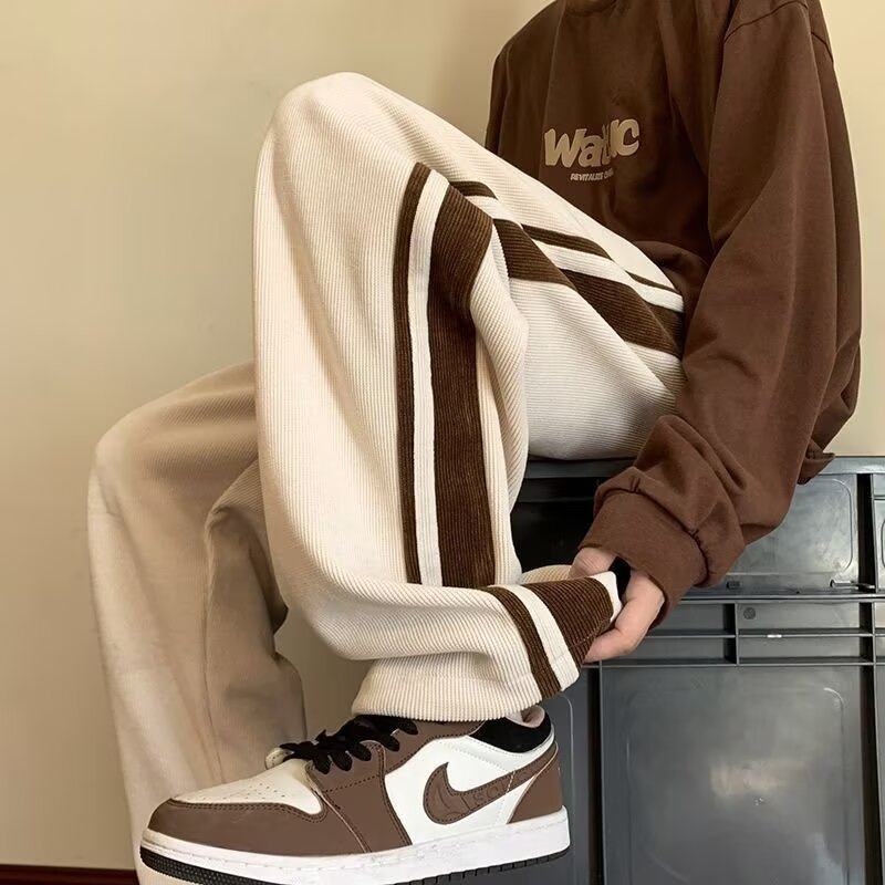 Corduroy pants men's spring and autumn thin style trendy brand American sweatpants sports casual trousers