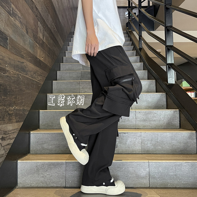 American overalls summer 2 new trendy brand loose straight wide leg casual