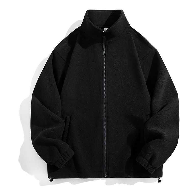 Polar fleece jacket for men and women, double-sided fleece thickened jacket, inner warm cardigan