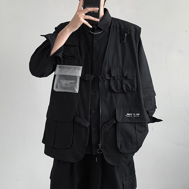 Casual vest for men, loose workwear, versatile ins trend and functional style