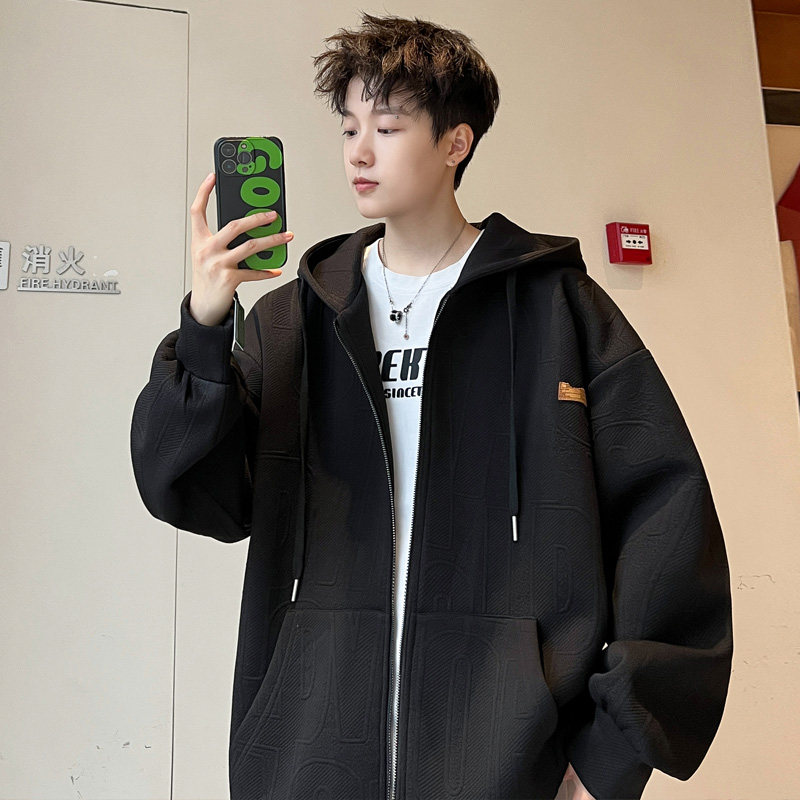 New autumn and winter men's letter cardigan sweatshirt