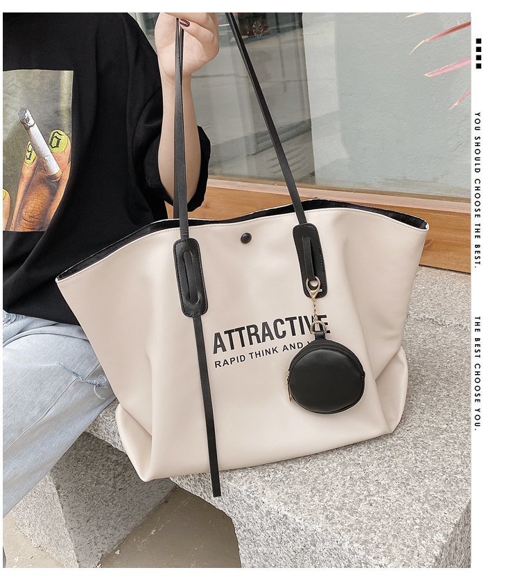 This year's popular large bags for women, large capacity, 2024 new student shoulder tote bag, versatile and trendy