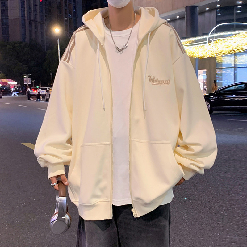 Hooded sweatshirt autumn and winter new coat oversize zipper cardigan loose and casual