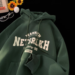 American letter print hooded sweatshirt for men and women loose couple pullover jacket trendy