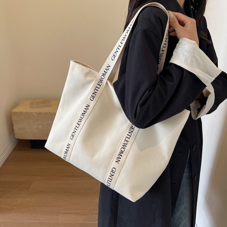 Foreign trade new gentlewoman canvas bag women's large capacity tote bag shopping bag student school shoulder bag