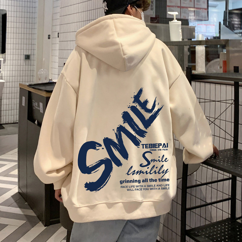 Hooded sweatshirt jacket autumn and winter zipper cardigan Hong Kong style loose couple American top