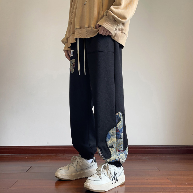 Autumn new style interior large size bear pineapple plaid sweatpants