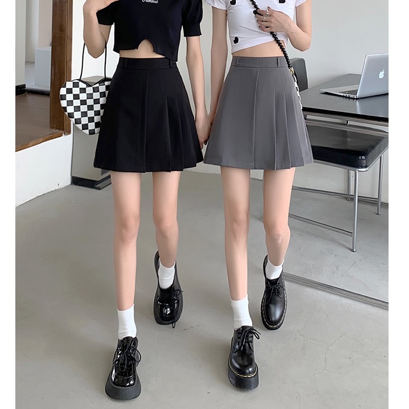 2024 Pleated Skirt Women's Skirt High Waist Slim Umbrella Skirt New Style A-Line Short Skirt
