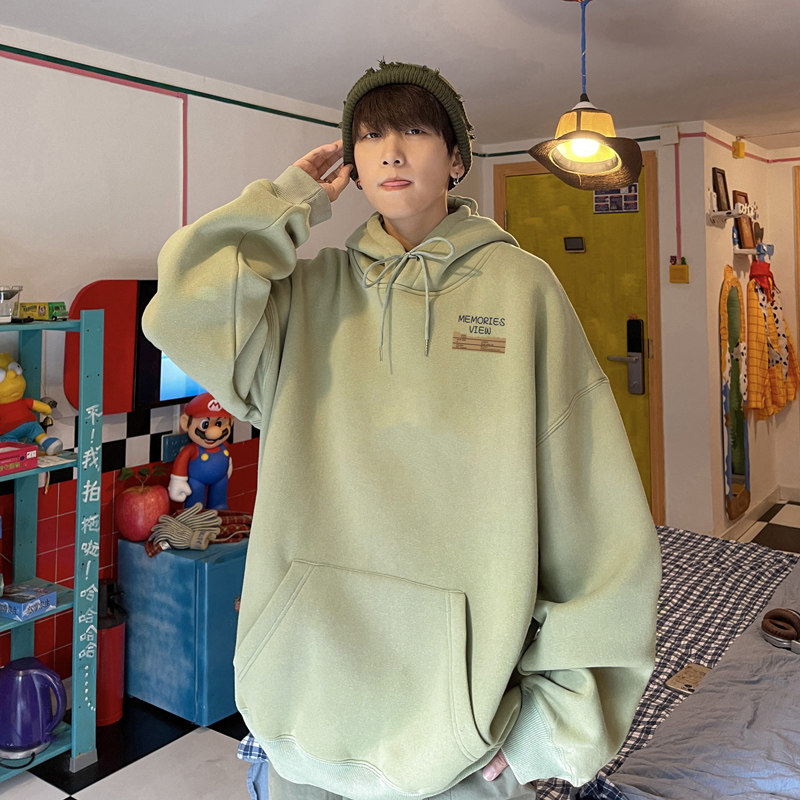 !  Men's hooded round neck sweatshirt Hong Kong style hoodie