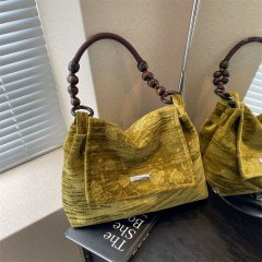 National style new Chinese style large capacity retro embroidered bag for women 2024 new summer single shoulder armpit commuting tote bag