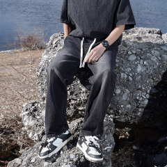 Jeans Unisex Drawstring American Design Casual Pants