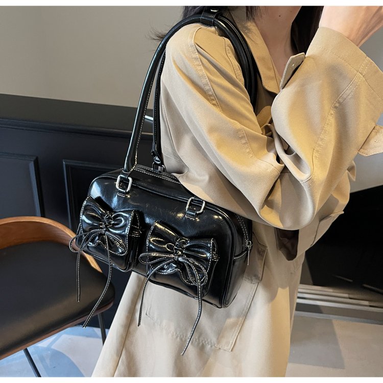 Niche high-end shoulder bag, high-looking ballet style bow, autumn new women's bag, exquisite fashion crossbody bag