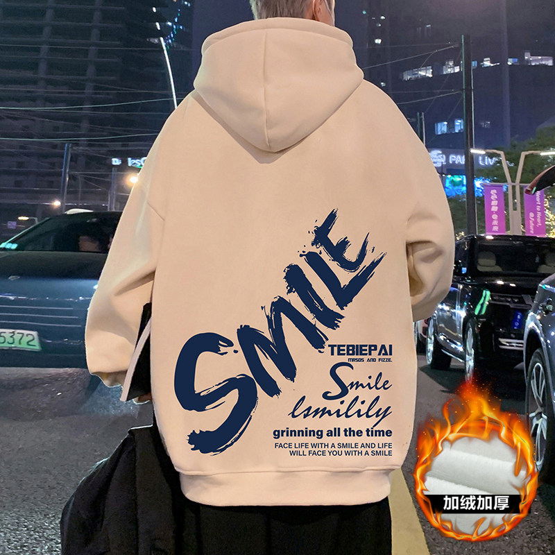 Loose and trendy pure cotton hooded autumn and winter new hoodie clothes