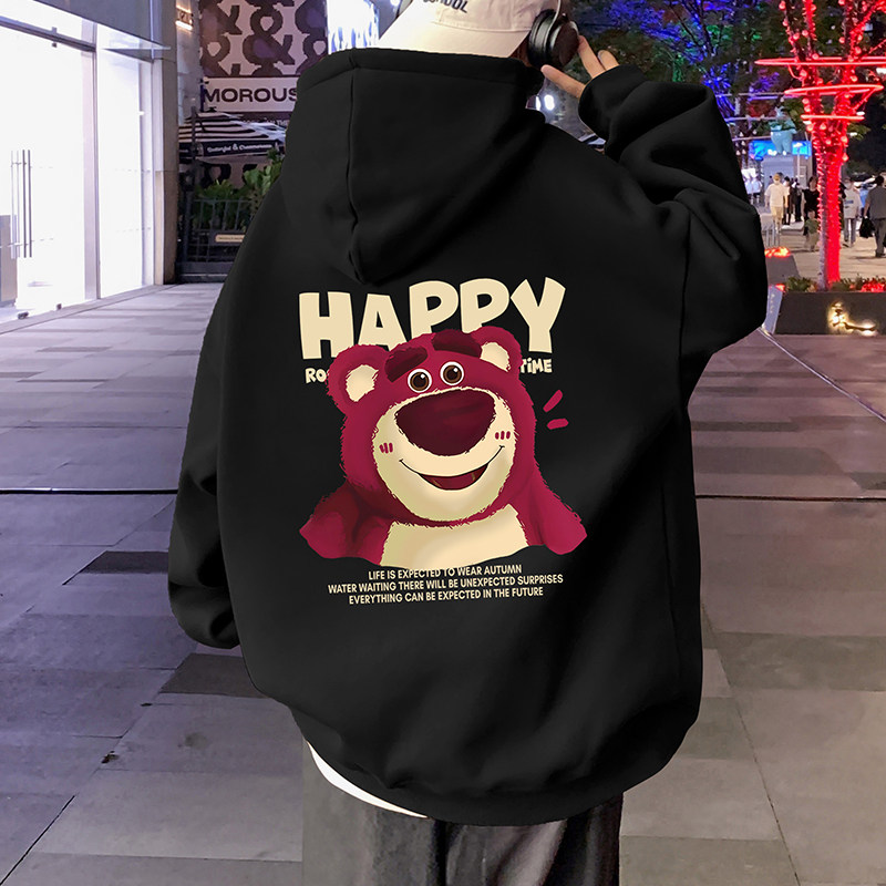 Loose hooded sweatshirt autumn and winter new hoodie Hong Kong style national trend bear coat