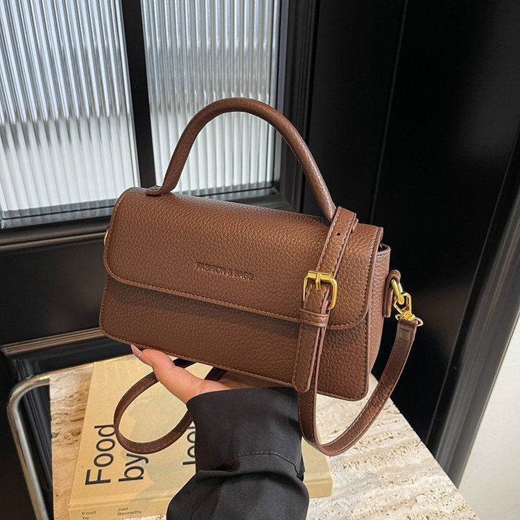 Hand-held small fragrance style simple bag for women Korean style ins style fashion small square bag niche design pu shoulder crossbody bag