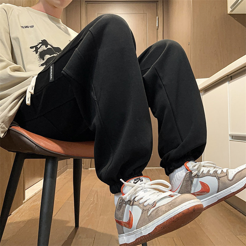 Spring new style spliced ​​leggings men's loose large size sports pants