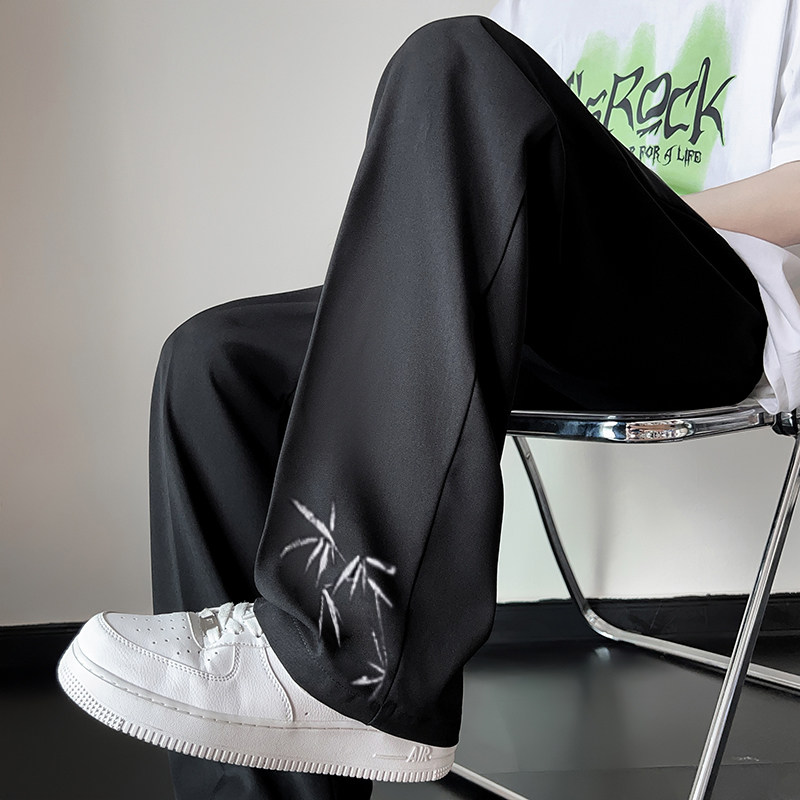 Men's trousers new Chinese style national style embroidered casual trousers trendy men's summer