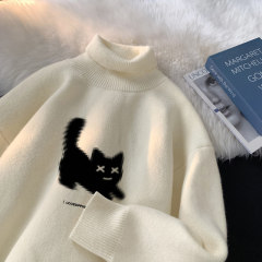 high quality!  Autumn and winter turtleneck sweaters for men, velvet thickened lapel sweaters, men's sweaters