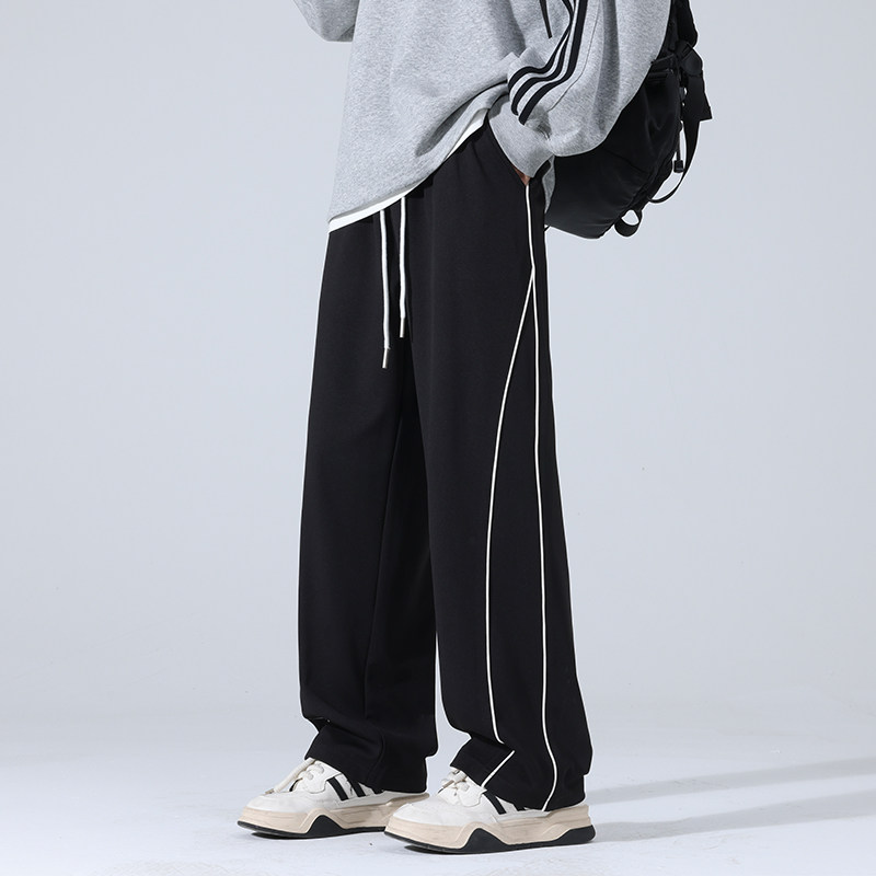 Removable loose drapey straight sweat pants for boys, sports casual pants 1