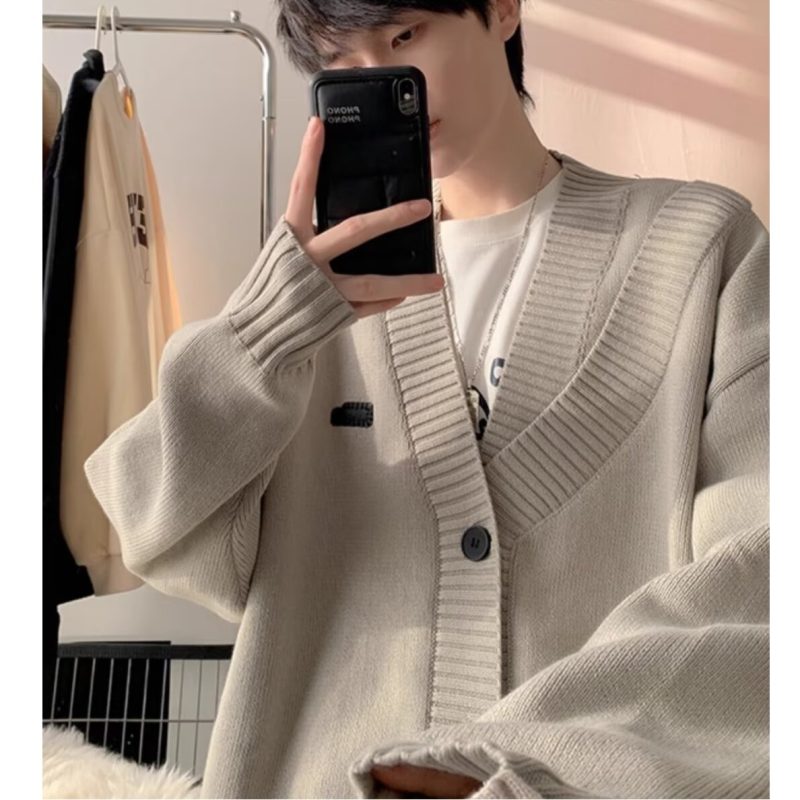 Casual regular knitted cardigan jacket for men and women new loose design trendy tops
