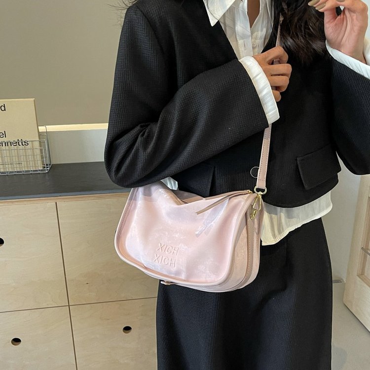 Wholesale bags spring women's versatile armpit bag 2024 new pink small square bag soft side shoulder crossbody bag