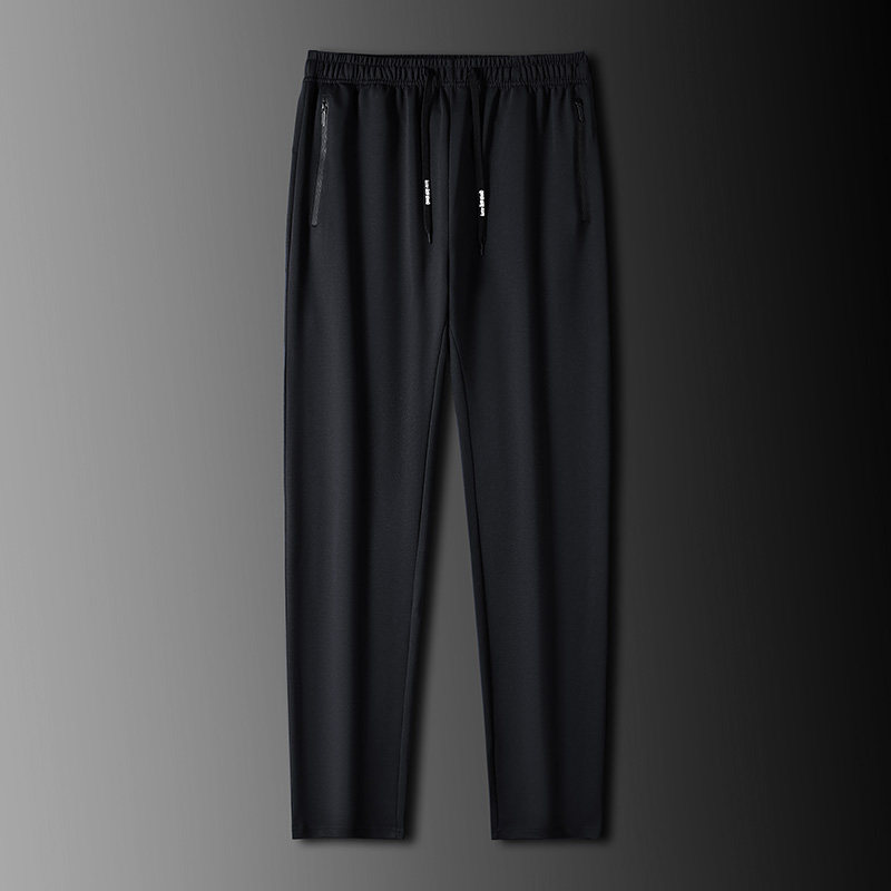 New men's Chinese cotton sweatpants casual fashion solid color trousers single sweatpants